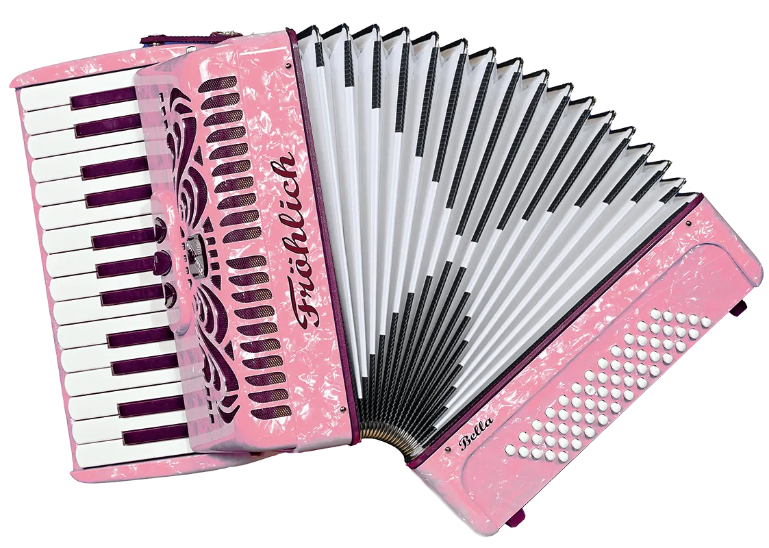 Fröhlich Akkordeon Bella Basic Line in Rosa Perloid