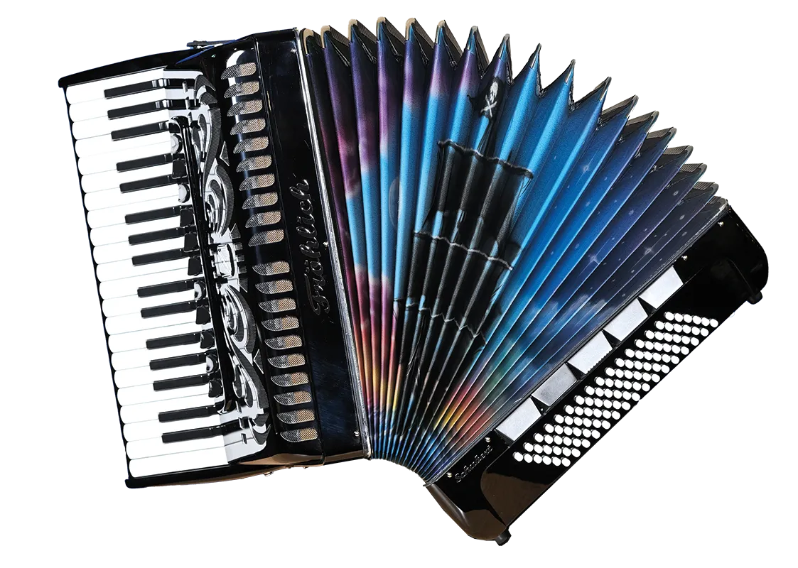 Fröhlich Akkordeon Schubert Trend Line in Schwarz mit Motiv 16 - Piratenschiff